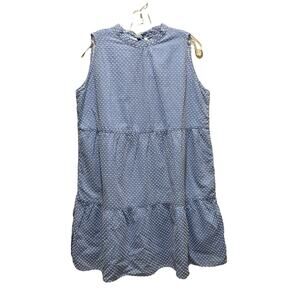 Duffield Lane Sandy Blue Textured Dot Dress Size Large